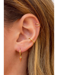Pendientes ear cuff minimalistas en forma de cruz criss cross