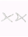 Pendientes ear cuff minimalistas en forma de cruz criss cross