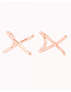 Pendientes ear cuff minimalistas en forma de cruz criss cross