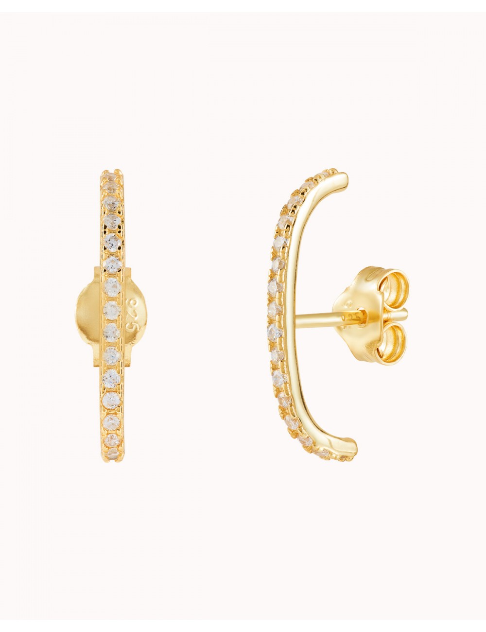 Ohrstecker Ohrläppchen Manschette mit Zirkonen