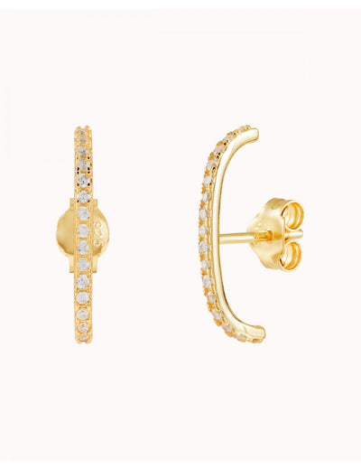 Boucles d'oreilles à tige avec zircons