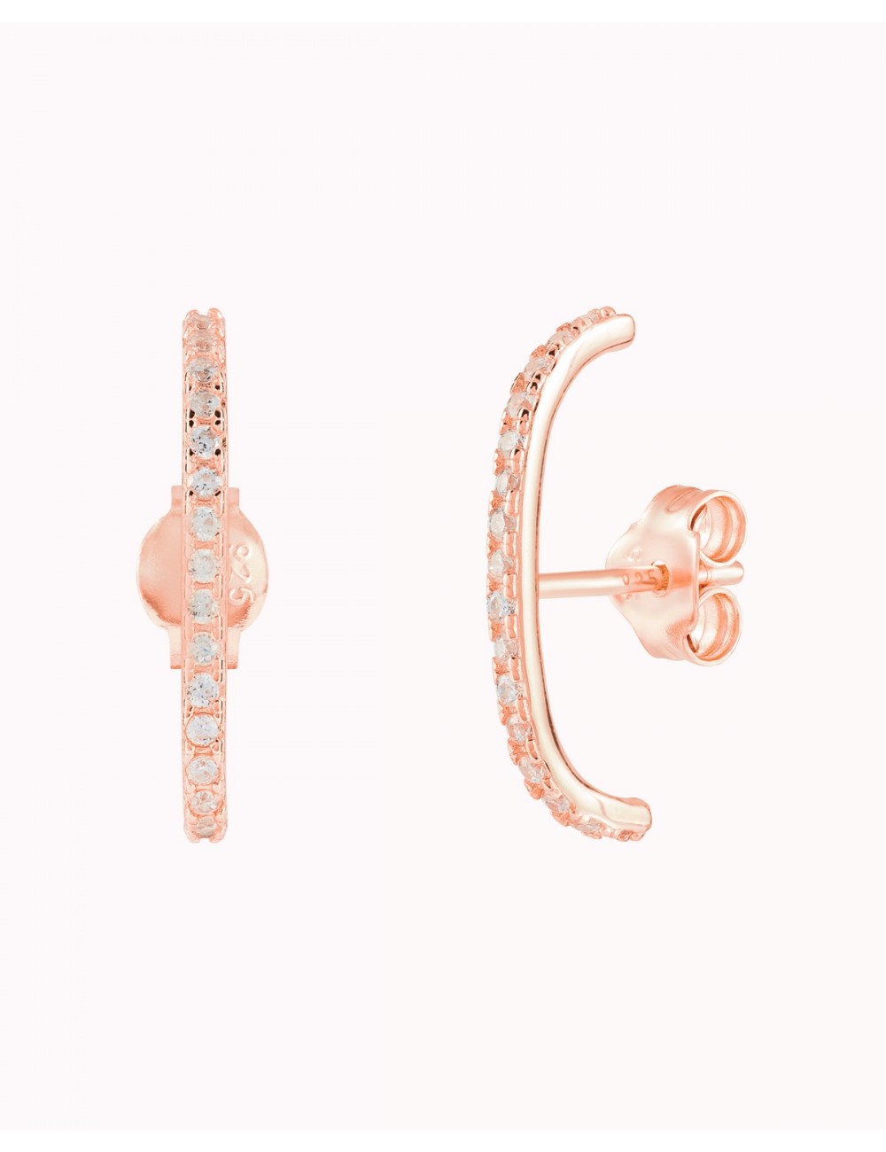 Ohrstecker Ohrläppchen Manschette mit Zirkonen