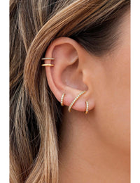 Ohrstecker Ohrläppchen Manschette mit Zirkonen