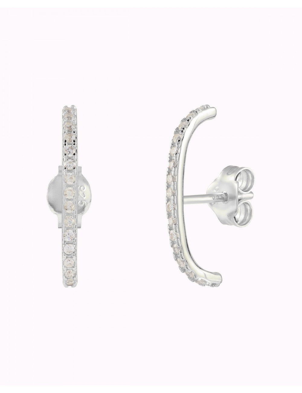 Ohrstecker Ohrläppchen Manschette mit Zirkonen