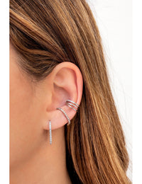 Ohrstecker Ohrläppchen Manschette mit Zirkonen