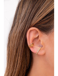Ohrstecker Ohrläppchen Manschette mit Zirkonen