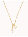 Collar con colgantes en forma de rayo con circonitas y estrella