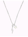 Collar con colgantes en forma de rayo con circonitas y estrella