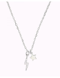 Collar con colgantes en forma de rayo con circonitas y estrella