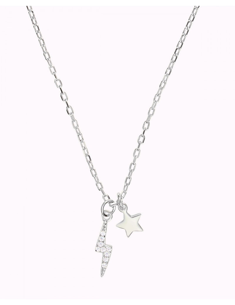 Collar con colgantes en forma de rayo con circonitas y estrella