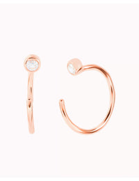 Pendientes de aro abierto con circonitas - Disponible en blanco o negro