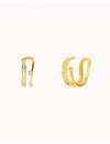 Pendientes conch ear cuff de doble banda con circonitas