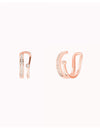 Pendientes conch ear cuff de doble banda con circonitas