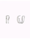 Pendientes conch ear cuff de doble banda con circonitas