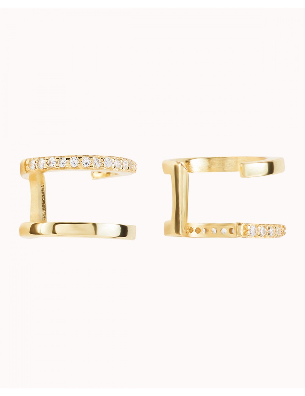 Boucles d'oreilles manchettes d'oreilles double bande avec zircons