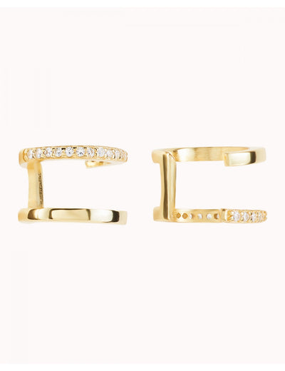 Double Band CZ Ear Cuff Earrings