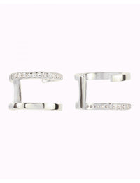 Boucles d'oreilles manchettes d'oreilles double bande avec zircons