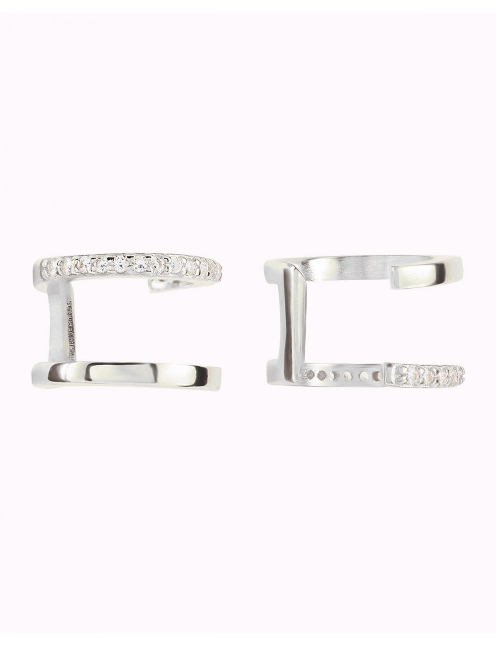 Boucles d'oreilles manchettes d'oreilles double bande avec zircons