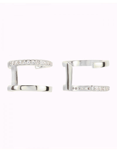 Double Band CZ Ear Cuff Earrings