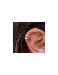 Boucles d'oreilles manchettes d'oreilles double bande avec zircons