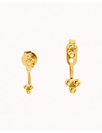 Pendientes ear jacket con bolitas en forma de trébol - 2 tamaños disponibles