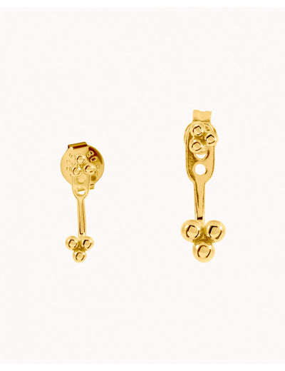 Pendientes ear jacket con bolitas en forma de trébol - 2 tamaños disponibles