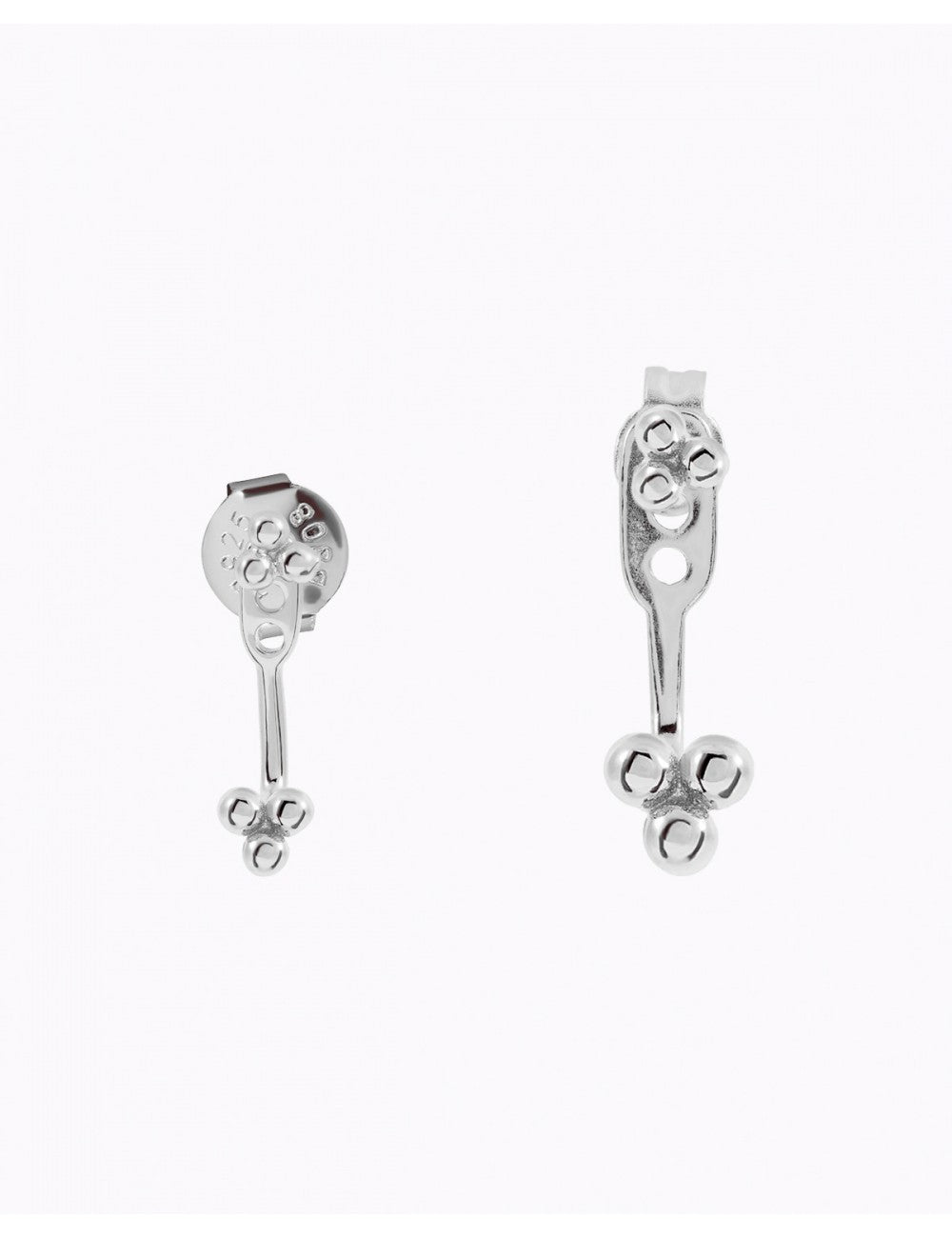 Pendientes ear jacket con bolitas en forma de trébol - 2 tamaños disponibles