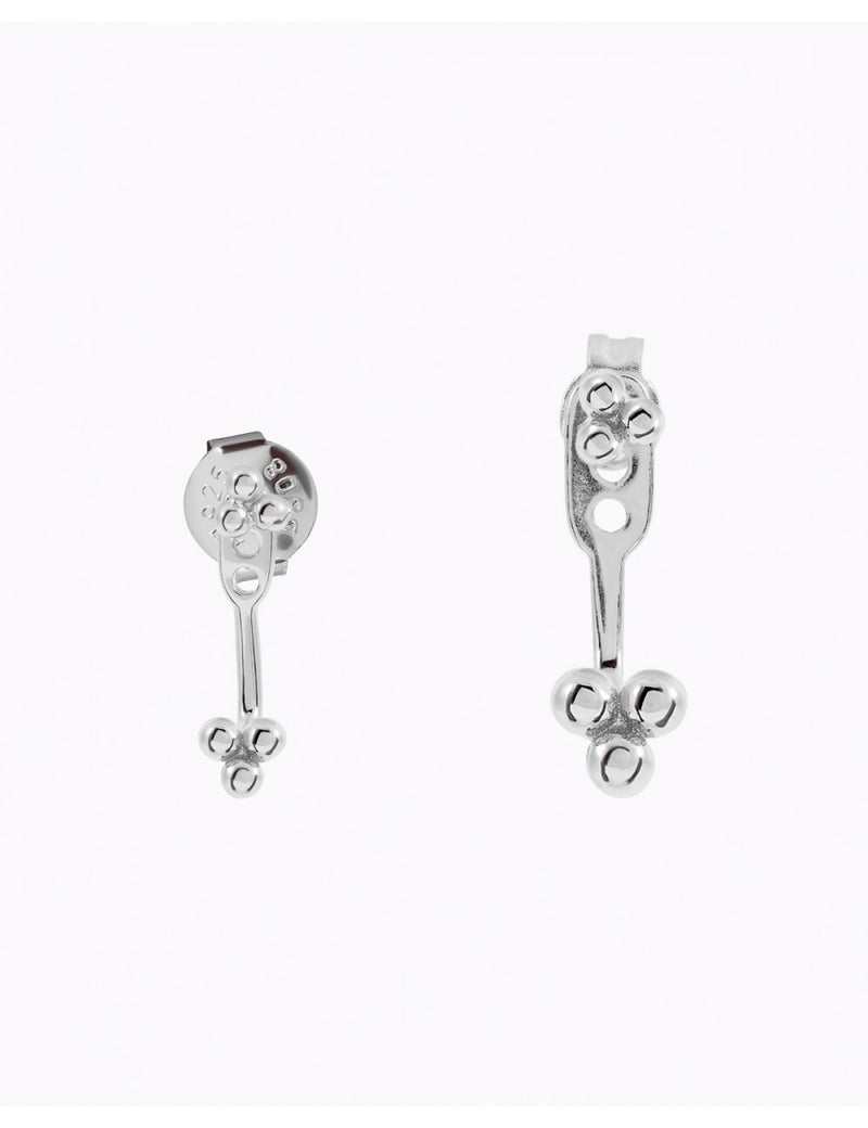 Pendientes ear jacket con bolitas en forma de trébol - 2 tamaños disponibles