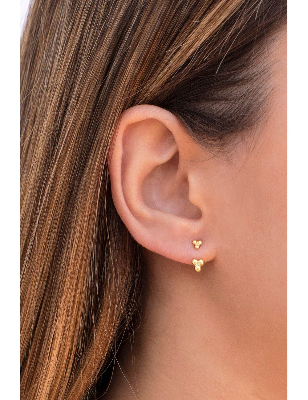 Pendientes ear jacket con bolitas en forma de trébol - 2 tamaños disponibles