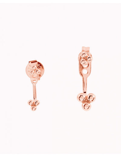 Pendientes ear jacket con bolitas en forma de trébol - 2 tamaños disponibles