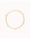 Pulsera de eslabón alargado con charms de circonitas