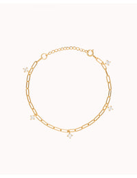 Pulsera de eslabón alargado con charms de circonitas