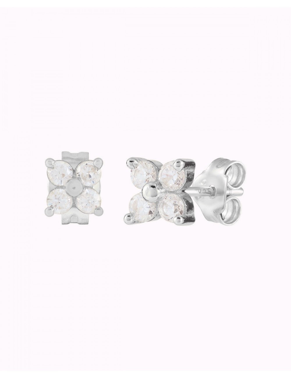 Pendientes stud pequeños en forma de flor con circonitas