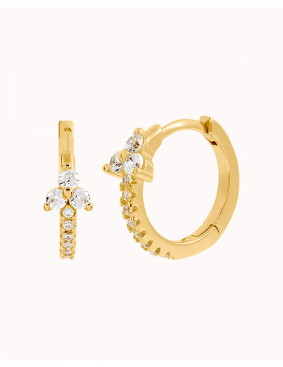 Blumenförmige Creolen mit Pavé-gefasstem Zirkonia