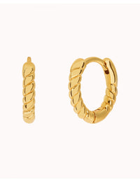 Pendientes de aro huggie gallonados