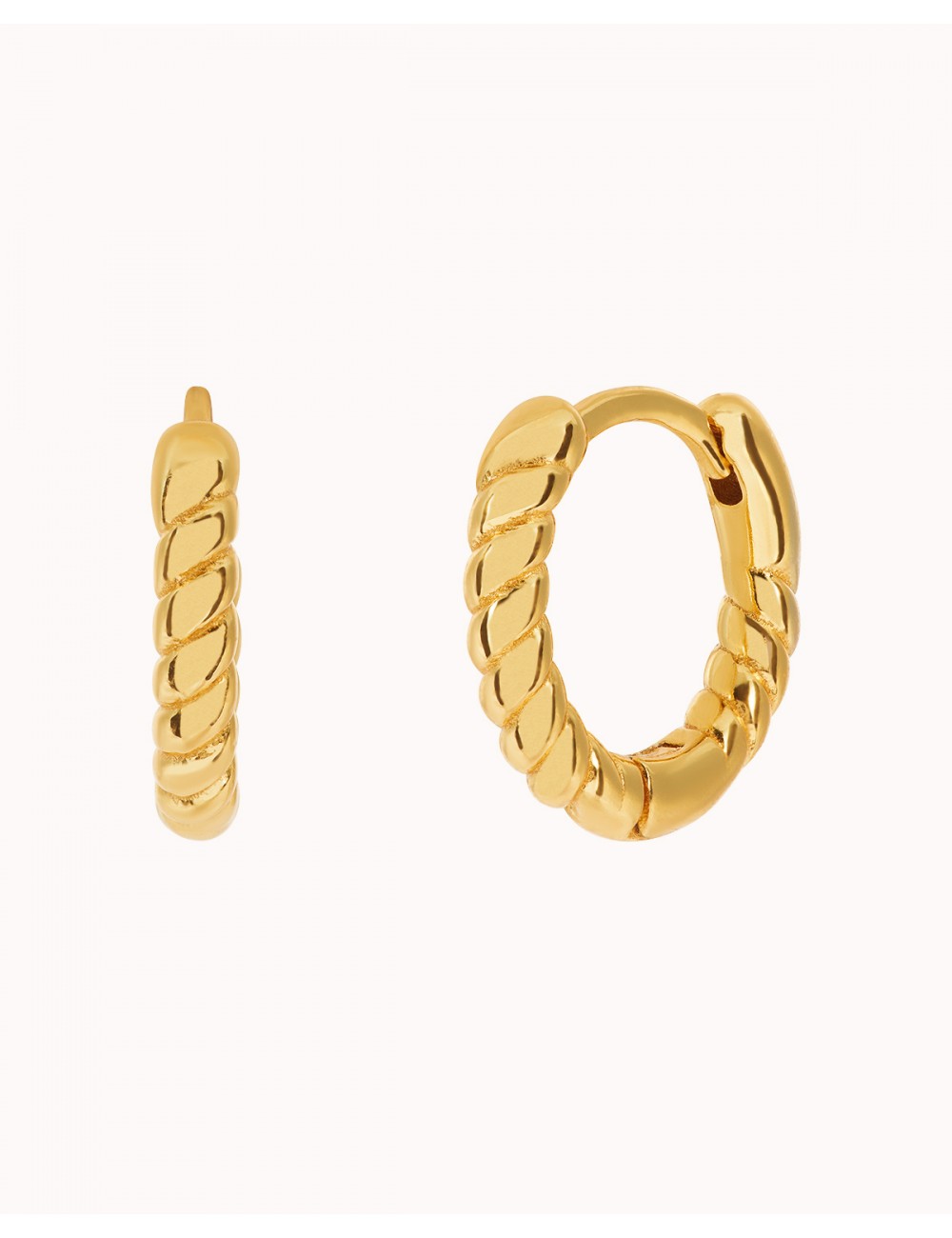 Pendientes de aro huggie gallonados