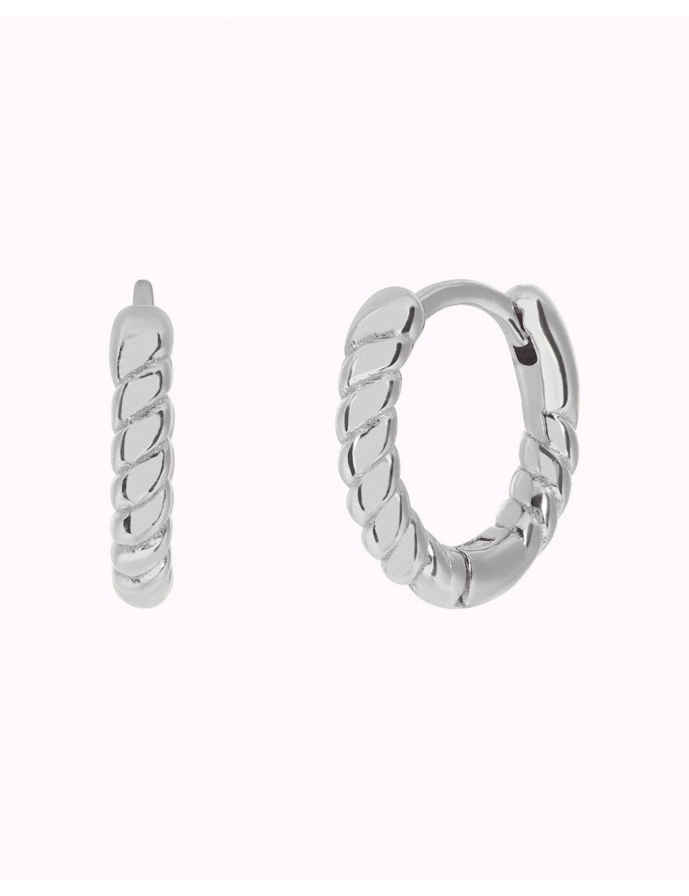 Pendientes de aro huggie gallonados