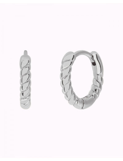 Cabled Rope Chain Huggie Hoop Earrings