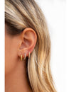 Pendientes de aro huggie gallonados