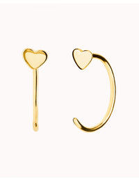 Boucles d'oreilles créoles ouvertes en forme de cœur