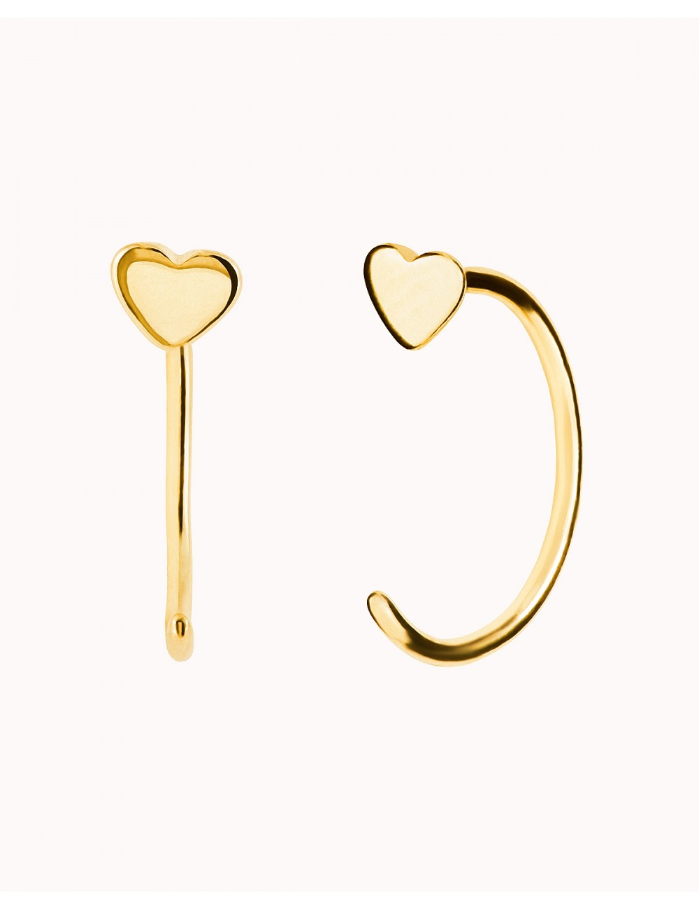 Boucles d'oreilles créoles ouvertes en forme de cœur
