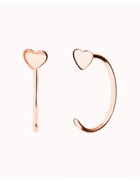 Boucles d'oreilles créoles ouvertes en forme de cœur