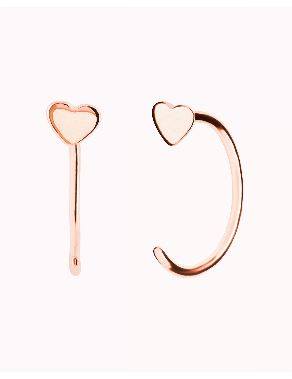 Boucles d'oreilles créoles ouvertes en forme de cœur