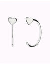Boucles d'oreilles créoles ouvertes en forme de cœur