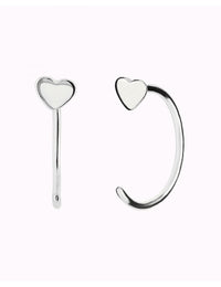 Boucles d'oreilles créoles ouvertes en forme de cœur