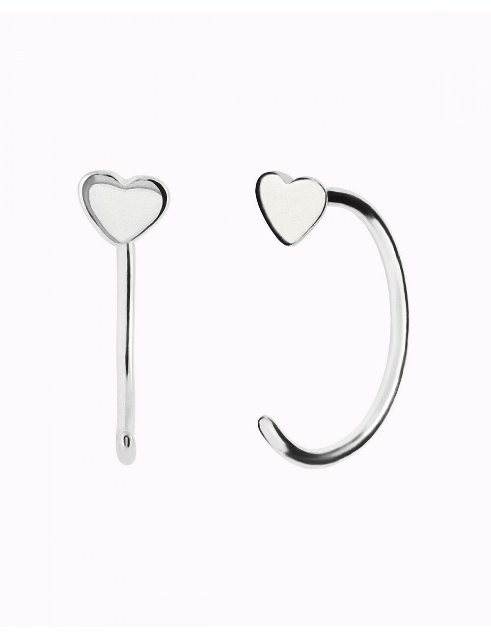Boucles d'oreilles créoles ouvertes en forme de cœur