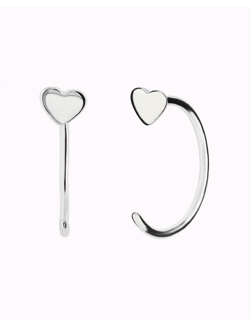 Boucles d'oreilles créoles ouvertes en forme de cœur