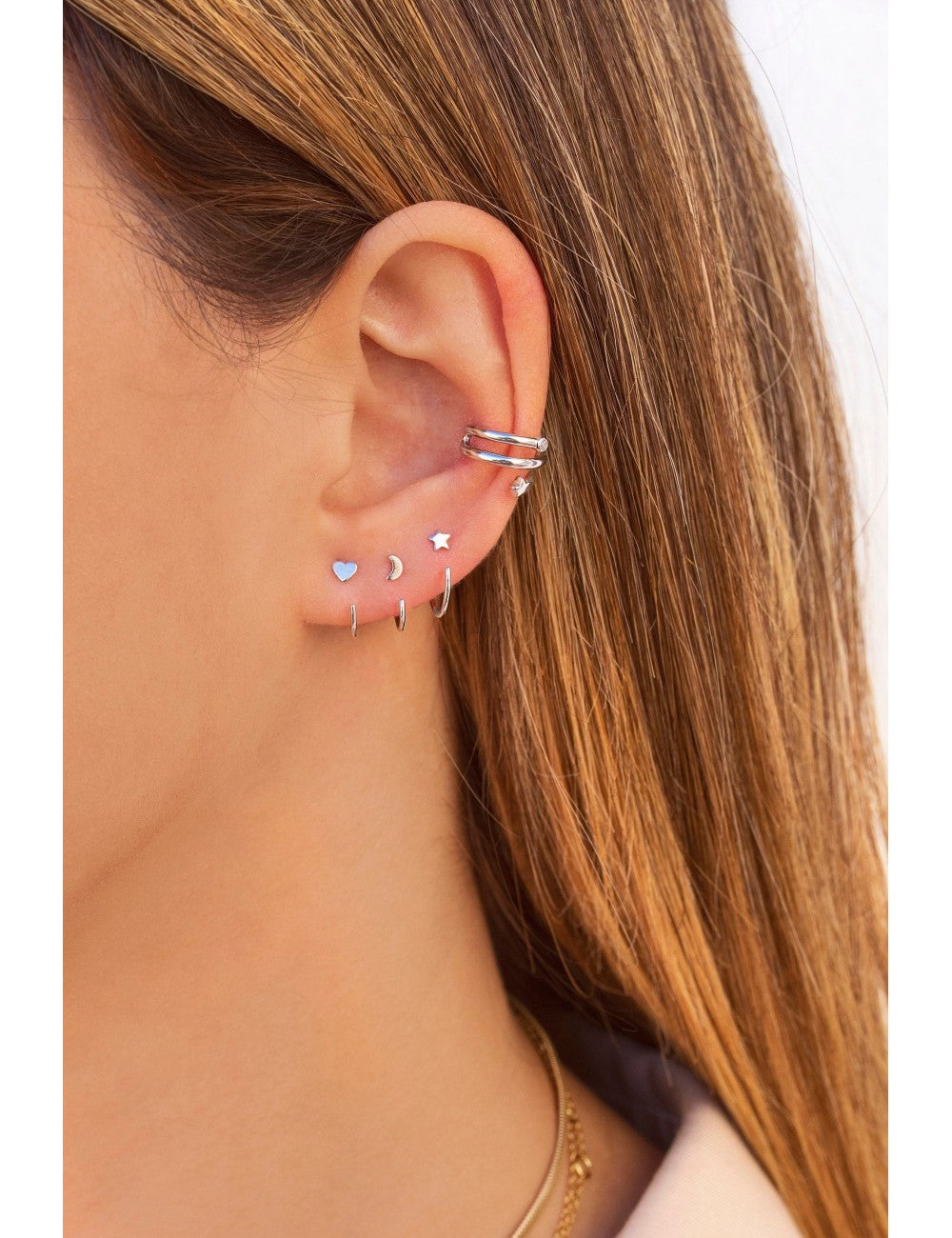 Boucles d'oreilles créoles ouvertes en forme de cœur
