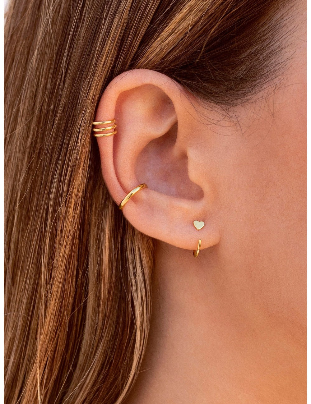 Boucles d'oreilles créoles ouvertes en forme de cœur