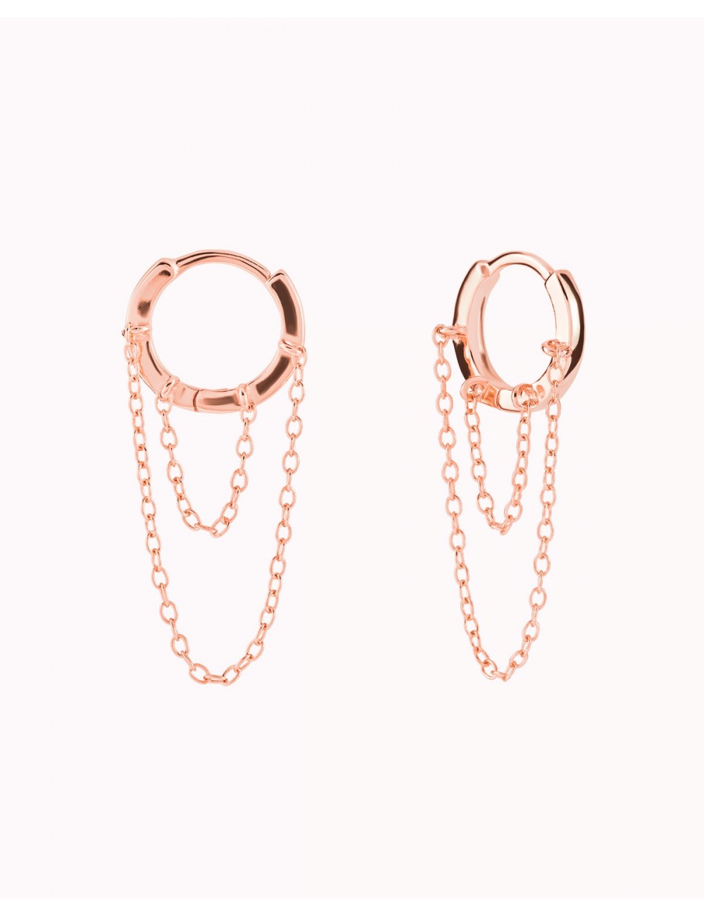 Pendientes de aro para el helix con 2 cadenas colgantes
